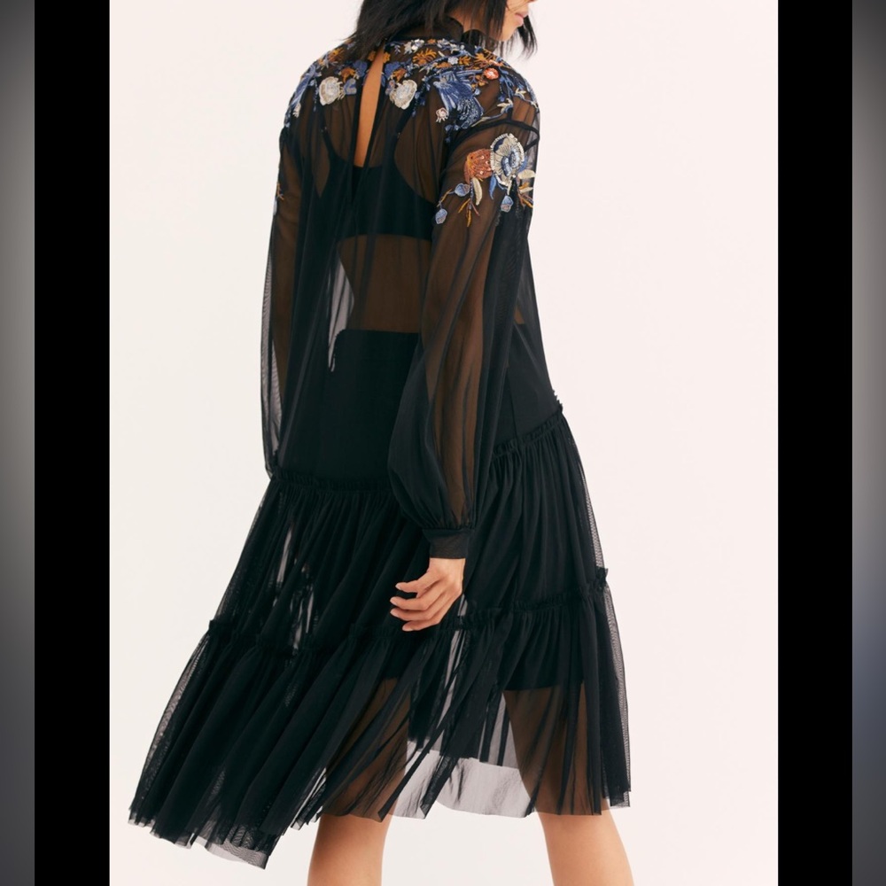 Free People Black Floral Embroidered Dress - Picture 7 of 8